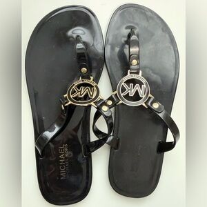 Michael Kors Hannah Jelly Thong Black Sandals